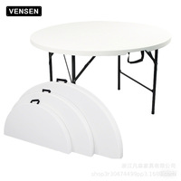 Table de banquet pliante extra-large VENSEN de 72 pouces (1,8 m) en plastique HDPE robuste et minimaliste pour 12 à 14 personnes