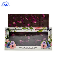 Emballage de barre de chocolat Schokolade chocolat personnalisé avec emballage d'affichage de barre de chocolat au lait de pétales de rose dans la boîte