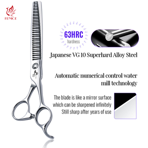 Fenice VG10 acier 7 pouces 3D <span class=keywords><strong>dégradé</strong></span> dents sans trace <span class=keywords><strong>ciseaux</strong></span> de toilettage <span class=keywords><strong>pour</strong></span> animaux de compagnie chien toilettage Chunker <span class=keywords><strong>ciseaux</strong></span> amincissement 70% - Product Image 3