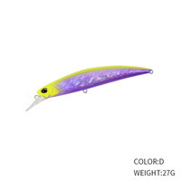 Leurre de pêche Minnow 27g pour plongée profonde, leurre dur à longue queue avec billes sonores, système de transfert de poids, leurre artificiel, 13 couleurs