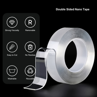 Ruban adhésif nano double face réutilisable, lavable, sans trace, adhésif magique super résistant pour montage mural, vente en gros