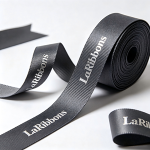 Wholesale Custom Logo Printed Grosgrain <b>Ribbon</b> Solid Color Polyester Gift Wrapping Decorative <b>Ribbon</b> - Product Image 5