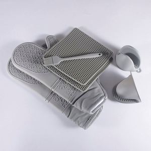 7 Pack Extra <b>Long</b> Oven Mitts and Pot Holder Sets Heat Resistant Silicone Oven Mittens with Mini Oven Gloves Hot Pads Potholders - Product Image 6