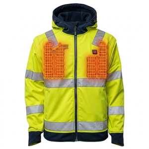 Unisex High Visibility Outdoor Work <strong>Jacket</strong> CLASS 3 Hi-Vis Reflective Heated Coat Waterproof Safety Heated <strong>Jacket</strong> Mens - Product Image 1