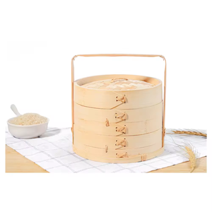 Ensemble de cuiseur vapeur en bambou écologique pour la cuisine traditionnelle chinoise, logo personnalisé pour les cuisinières à gaz et à induction, 14 cm/24 cm, personnalisé - Product Image 3