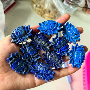 Nuovi arrivi Artigianato in <span class=keywords><strong>pietra</strong></span> semipreziosa 35mm, in <span class=keywords><strong>lapislazzuli</strong></span> <span class=keywords><strong>blu</strong></span>, intaglio loto per Reiki - Product Image 3