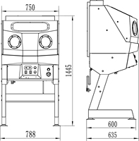 Nettoyeur de pièces à sablage étanche avec fonction de chauffage, éclairage LED, nettoyage haute pression et protections de sécurité
