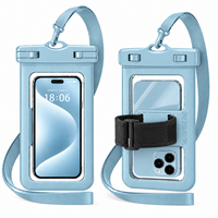 Brassard étanche pour téléphone 7,2 pouces avec fenêtre transparente, en matériau écologique, design sportif pour iPhone - Idéal pour la plage