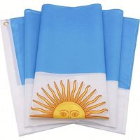 Drapeau national argentin en polyester à double couture, 3x5 pieds, couleurs vives, pour événements intérieurs et extérieurs, vente en gros