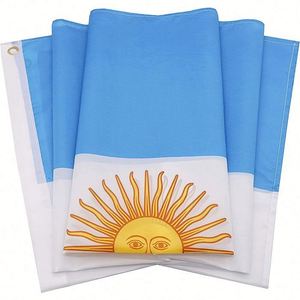 Drapeau national argentin en polyester à double couture, 3x5 pieds, couleurs vives, pour événements intérieurs et extérieurs, vente en gros - Product Image 3