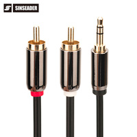 Le plus récent câble audio stéréo AUX 3.5mm vers 2 * RCA Plug pour téléphone portable PC Gaming