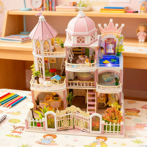 Casa de Muñecas DIY, Castillo de <span class=keywords><strong>Windsor</strong></span>, Juego de Construcción de Madera en 3D, Decoración de Patio de Villa, Regalo - Product Image 2