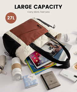 Sac fourre-<span class=keywords><strong>tout</strong></span> matelassé léger et personnalisé pour femme, grande capacité, imperméable, antivol, pour le travail - Product Image 3