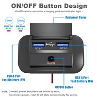 Port USB pour voiture Prise de courant murale Panneau d'interrupteur Quick Charge QC3.0 USB C 12 Volt USB Charger Socket for RV Marine Bus Truck