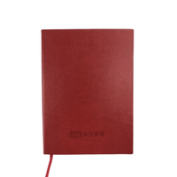Carnet personnalisé en cuir PU avec ruban rouge, reliure papillon à ouverture plate, couverture souple de couleur personnalisée