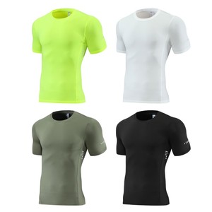 Nuova Linea di Abbigliamento Sportivo Elasticizzato in Poliestere e Spandex, T-Shirt <span class=keywords><strong>da</strong></span> Allenamento Traspirante e Compressiva per <span class=keywords><strong>Uomo</strong></span> - Product Image 2