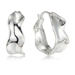 Fashion Jewelry <strong>Solid</strong> Brass <strong>Earrings</strong> for Women Plata Rhodium Plated Small <strong>Hoop</strong> <strong>Earrings</strong> - Product Image 1