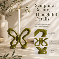 Porte-bougie moderne en forme de papillon en céramique, accessoires de décoration pour la maison, la salle à manger, la table, la décoration de mariage