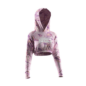 Sweat à capuche de pêche pour femme, manches longues, coupe courte, anti-transpiration, respirant, pour l'été, style streetwear - Product Image 5