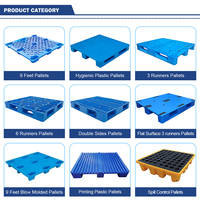 Palette Euro en HDPE 1200x1000 4 voies, palette en plastique recyclable robuste pour le stockage en entrepôt industriel