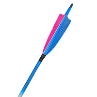 Flèches fluorescentes en carbone, flèches bleues en forme de bouclier, vraie plume de dinde pour arc composé, pour la chasse au tir à l'arc Linkboy