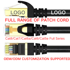 Cavo di Rete in Rame a Doppia Schermatura Cat8 <span class=keywords><strong>Cat7</strong></span> Cat6a Cat6 SFTP SSTP SF/FTP FTP LSZH PVC CM CMR CMP 24/26/28AWG Patch Cord - Product Image 1