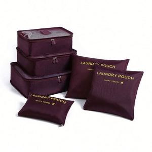6Pcs With Shoe Bag Carry on Perfect Luggage Bags Packing Cubes Travel Cube Suitcases Promotion <b>Gifts</b> - Product Image 2