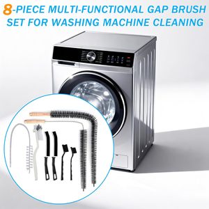 8 Pcs Washing Machine Cleaning Brush,Dryer Vent <strong>Cleaner</strong> <strong>Kit</strong>, Long Handle Crevice Brush <strong>Kit</strong> for Bathroom - Product Image 6