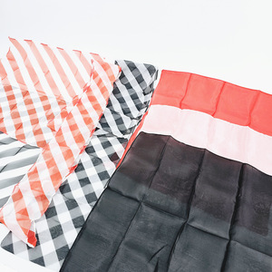 G0201 Striped <b>Silk</b> Scarf Set: Black, White, <b>Red</b>, and White Zebra Stripes Chiffon Scarf for KingMagic Stage Magic Performance - Product Image 2