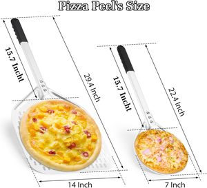 Juego <span class=keywords><strong>de</strong></span> Pala y Espátula para <span class=keywords><strong>Pizza</strong></span> Perforada <span class=keywords><strong>de</strong></span> 14+<span class=keywords><strong>7</strong></span> Pulgadas con Mango <span class=keywords><strong>de</strong></span> Aluminio, Apto para Microondas, Herramientas para <span class=keywords><strong>Pizza</strong></span> Casera para Usar en el Horno - Product Image 1