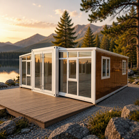 Nouvelle maison conteneur modulaire de luxe 2026 de 40 pieds, 1 chambre, entièrement meublée, portable, pour restaurant, haute intensité, pliable