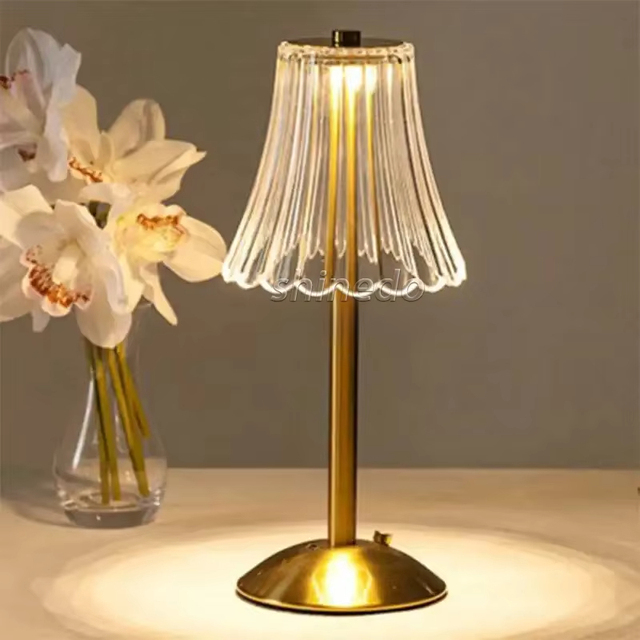 Cordless Hotel Luxury Modern Night Light Rechargeable Crystal Portable Restaurant Touch Control Led Table Lamp Home Decor