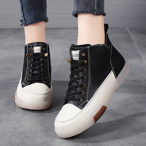 Nuevos zapatos gruesos de cuero de vaca Real personalizados con logotipo Marca Aumento de altura para mujeres Cordones Plataforma interior <span class=keywords><strong>Zapatillas</strong></span> de deporte para niñas - Product Image 5