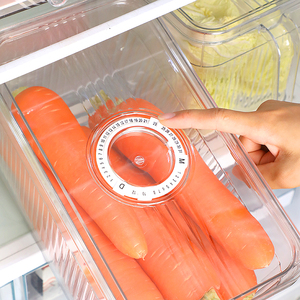 Transparente PET <span class=keywords><strong>Rectangular</strong></span> Crisper Dumpling caja de almacenamiento de alimentos tapa para organizador Almacenamiento de escritorio PP maquillaje cosmético organizador - Product Image 5