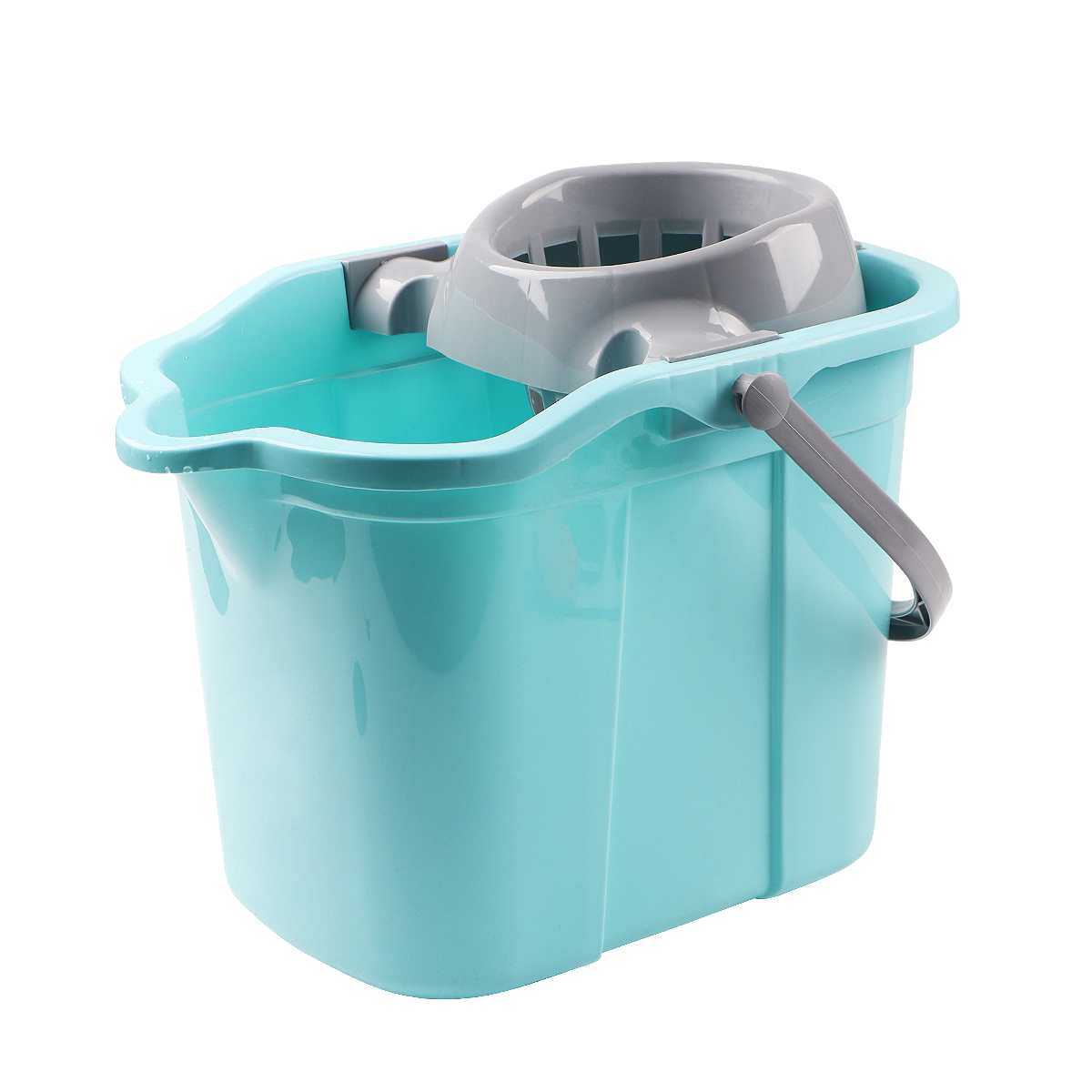 Household Plastic Drain Bucket with Sliding Wheel Wet Mop Bucket for Floor Cleaning