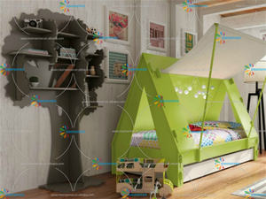 Étagère de bibliothèque en bois de meubles pour enfants pour une organisation facile et un stockage d'étagère en bois Assemblage facile Porte-livres pour enfants - Product Image 5