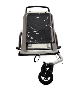 Remorque de vélo pliable 2-en-1 pour bébé et enfant, simple ou double siège, avec auvent en tissu Oxford et cadre en alliage d'aluminium - Product Image 5
