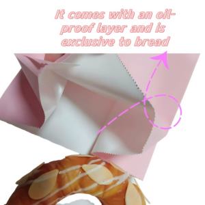 Sacs en papier personnalisés avec logo, ouverture fenêtrée, en cuir de vachette, résistants à l'huile, à fond pointu, pour croissants, beignets et biscuits - Product Image 5