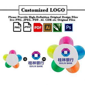 Custom Assorted Colors Star Flower Petals Highlighter Water 5 in 1 Fluorescent <b>Marker</b> <b>Pens</b> for School Office - Product Image 2