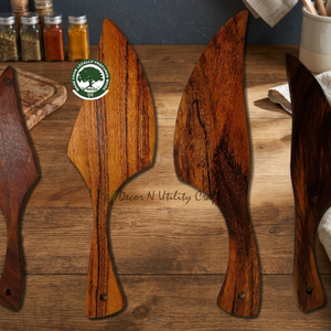 Ensemble de spatules à gâteau en bois, ustensiles décoratifs faits à la main, article cadeau artisanal, fabriqué à partir de bois de provenance légale - Product Image 3