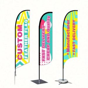 Custom Printing Promotional Teardrop Feather Beach Pennant square <b>Flag</b> Pole Material Outdoor <b>Flag</b> Sign Advertising <b>Flags</b> Banners - Product Image 1