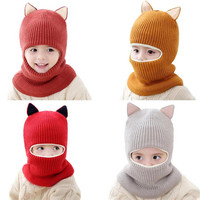 Ensemble de 3 foulards d'hiver pour bébé, chapeau de neige pour tout-petits garçons et filles, bonnet une pièce pour enfants, bonnet en tricot chaud avec pompon