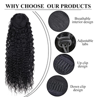 Perruques pour femmes extensions de cheveux queue de cheval cordon longues boucles cheveux naturels queue de cheval tressée