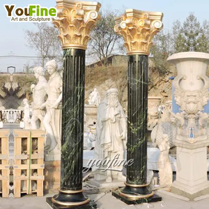 Piliers sculptés en pierre simple romaine Colonnes en marbre vert à <span class=keywords><strong>vendre</strong></span> - Product Image 2