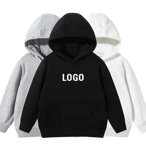 2023 new custom thick pullover hoodies 100% cotton no string for kids