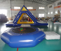 Grand trampoline gonflable commercial d'eau avec le divertissement gonflable de glissière de maison de rebond de plate-forme de glissière