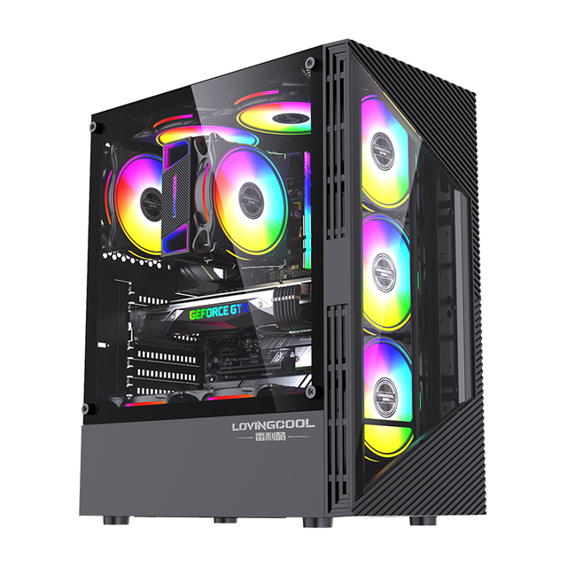 LOVINGCOOL Wholesale Custom Gaming Pc Case Cooler Fan Casing PC Cabinet MATX ATX Computer Cases Towers Case RGB Gamer Cabinet