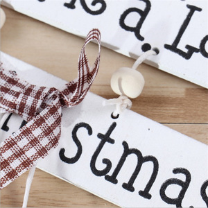 Nouvel arbre de Noël en bois, décoration de porte de Noël, carillon à vent avec inscription, cloche de Noël suspendue. - Product Image 3