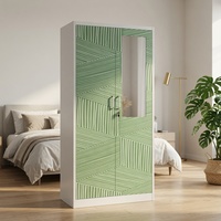 Armoire de rangement en acier démontable à 2 portes, montage facile, pour vêtements, durable