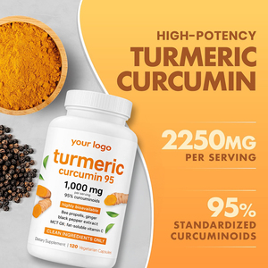 강황 커큐민 보충제, 트리팔라 함유, 1회 제공량당 2250mg, GMO 프리, 비건 캡슐, 성인용, 전반적인 건강 증진 - Product Image 3